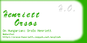 henriett orsos business card