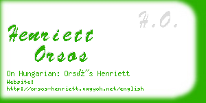 henriett orsos business card